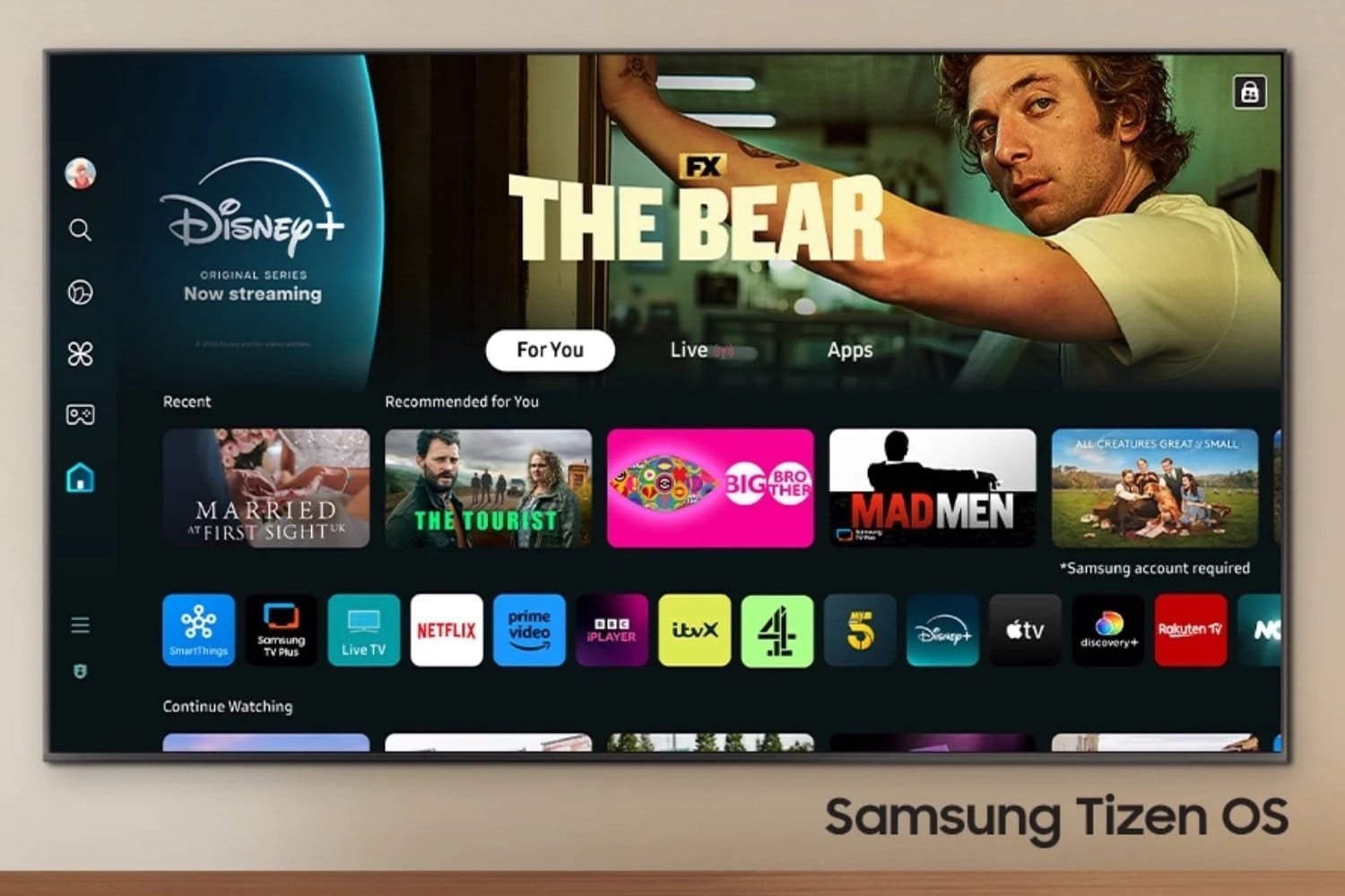 Les télés de Samsung affichent l'interface One UI samsung tizen tv
