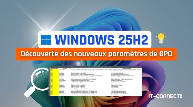 découvrez les nouveaux paramètres de GPO windows 11 25h2 Decouverte des nouveaux parametres de GPO