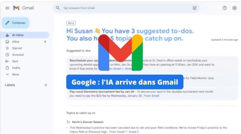 LIA arrive dans Gmail avec AI Overviews et AI