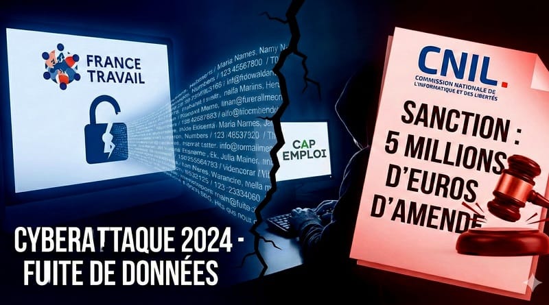 sanction France Travail par la CNIL en janvier 2026