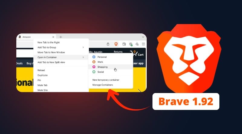 Brave 1.92 le multi comptes natif avec les Containers