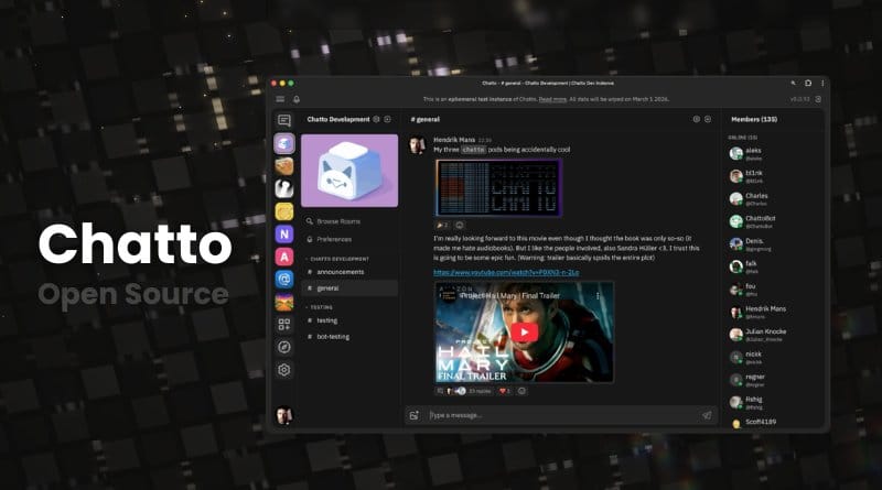 Chatto passe en open source un seul binaire pour remplacer Teams Slack et Discord
