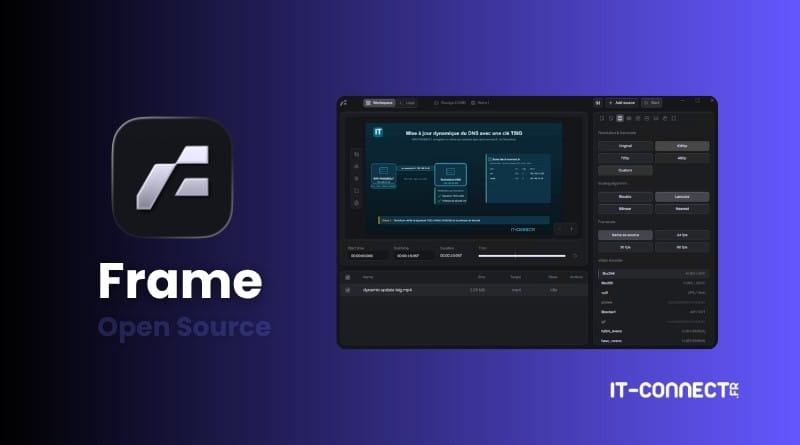 Frame une interface graphique open source et moderne pour FFmpeg