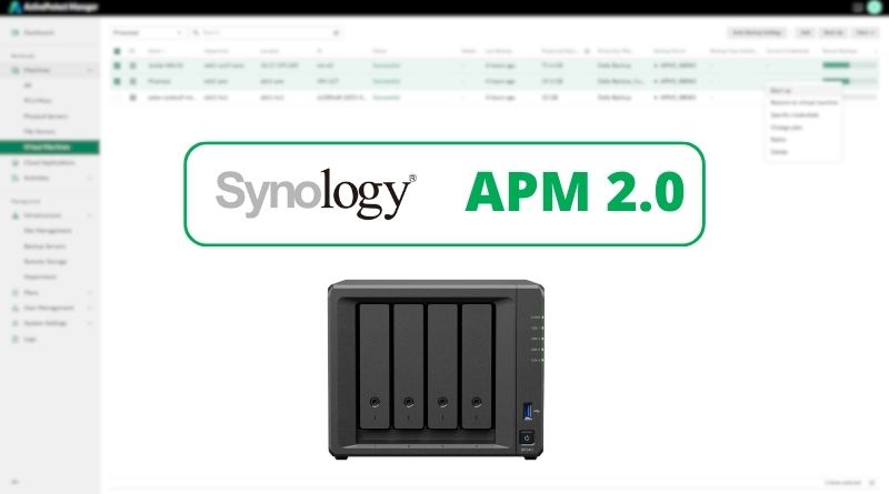 Synology ActiveProtect Manager 2.0 Appliances de sauvegarde